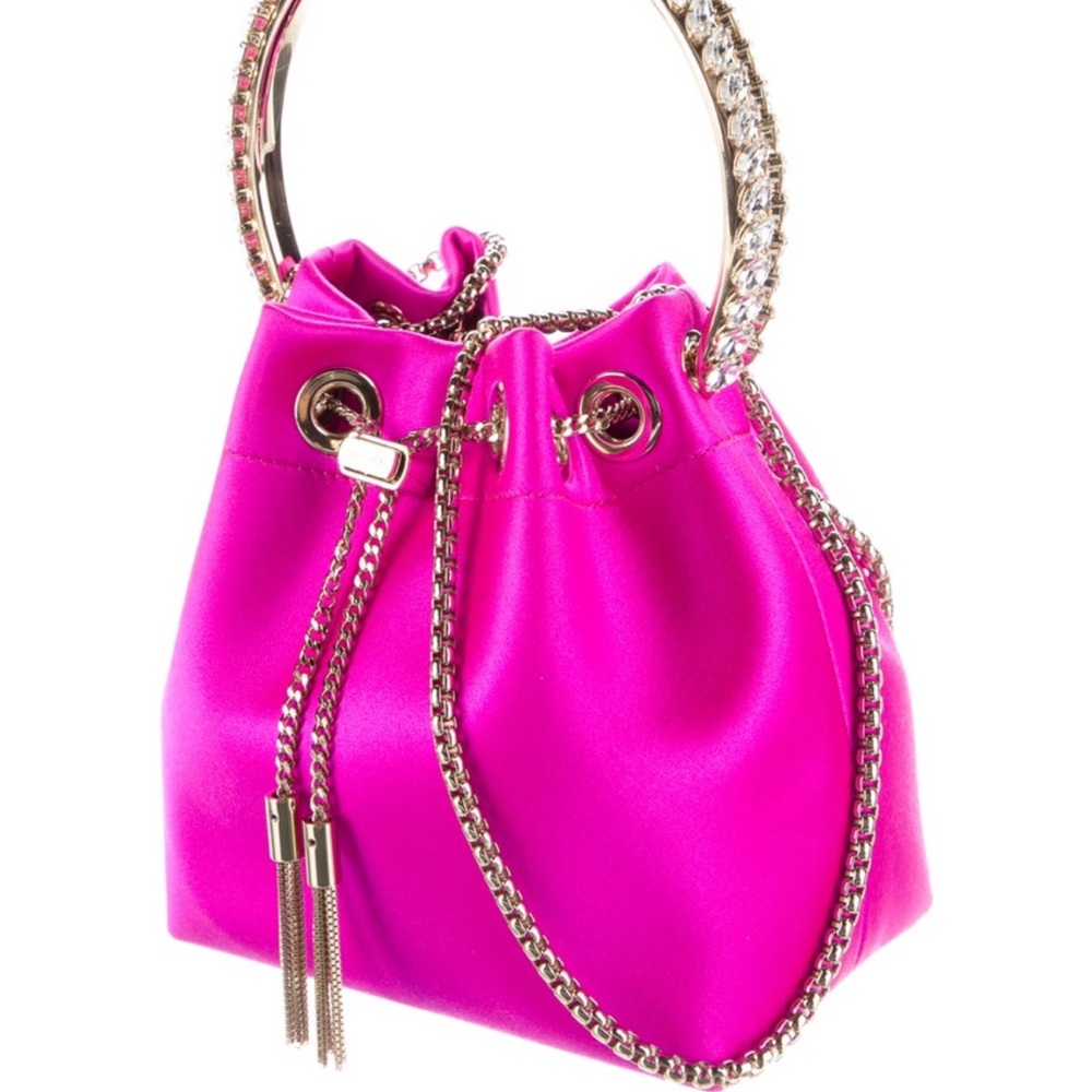 Jimmy Choo Vibrant Pink Chain Shoulder Bag - Picture 3 of 6